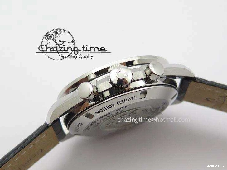 0322 Minimalist Speedmaster Apollo XVII Gray Dial On Black Leather Strap Manual Winding Chrono Movement 8222